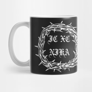 IC XC Nika Crown of Thorns Christian Metal Hardcore Punk Mug